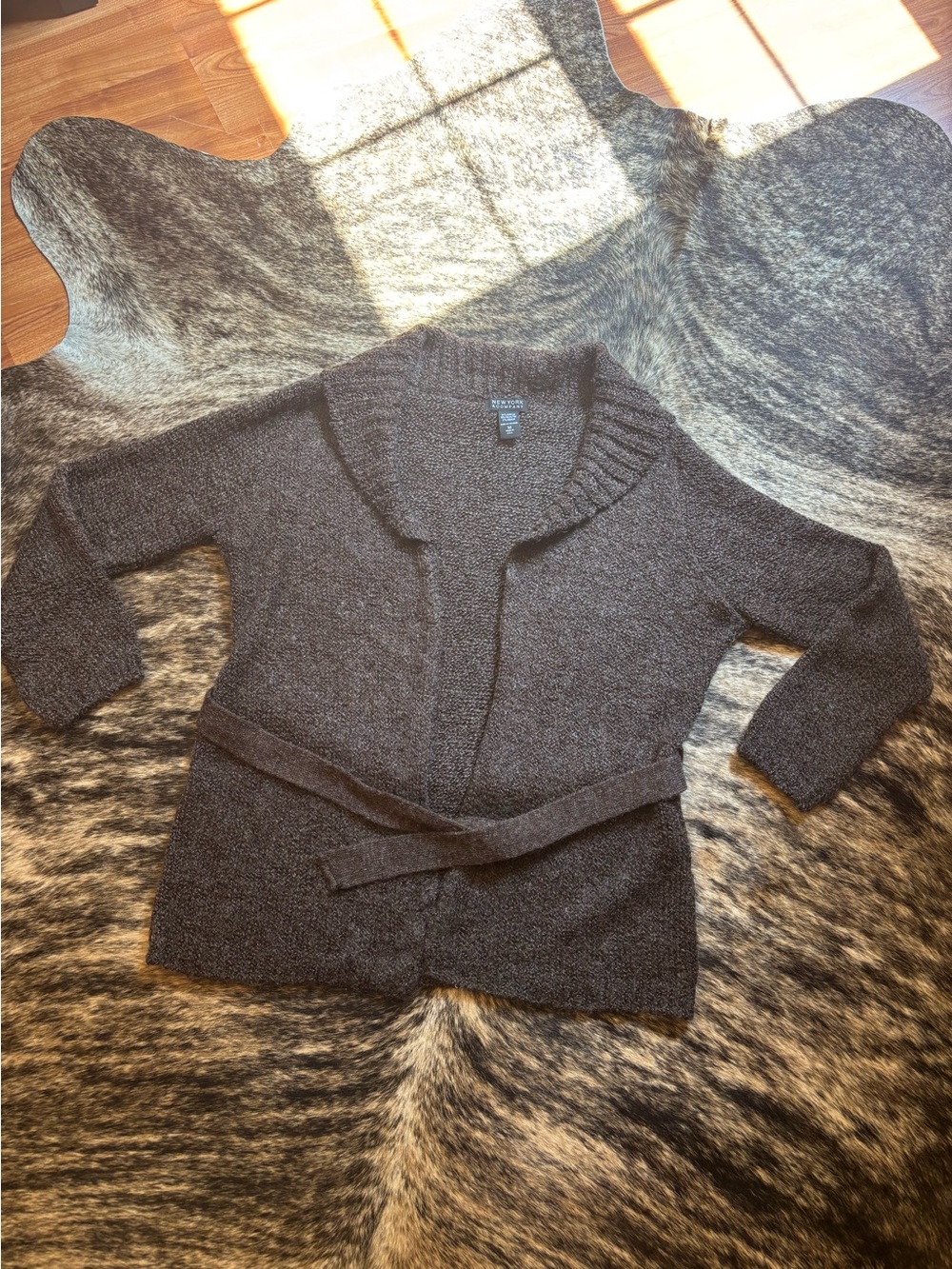 New York & Company Belted Mohair Cardigan Size Medium